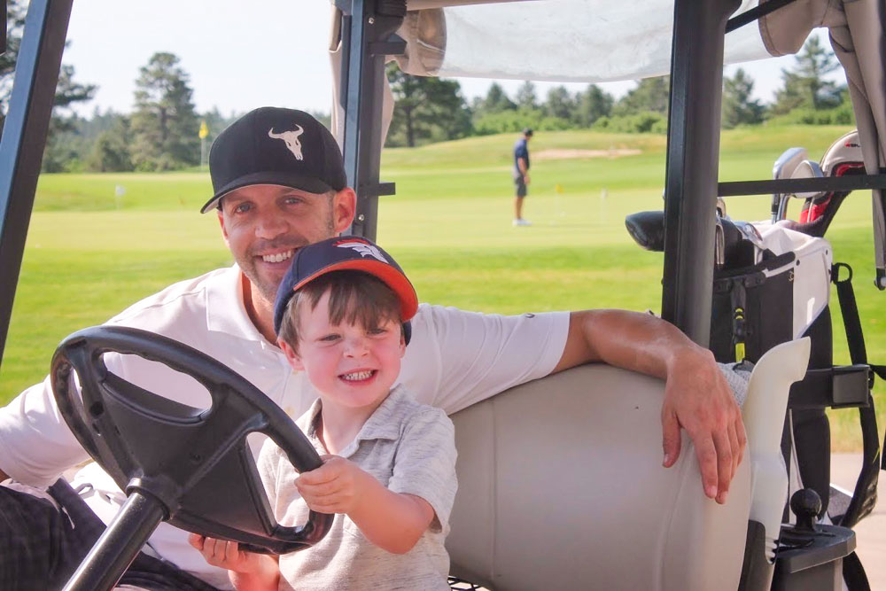 Photo of Vinny Burns, executive chef at Park Place restaurant at The Ridge and his son