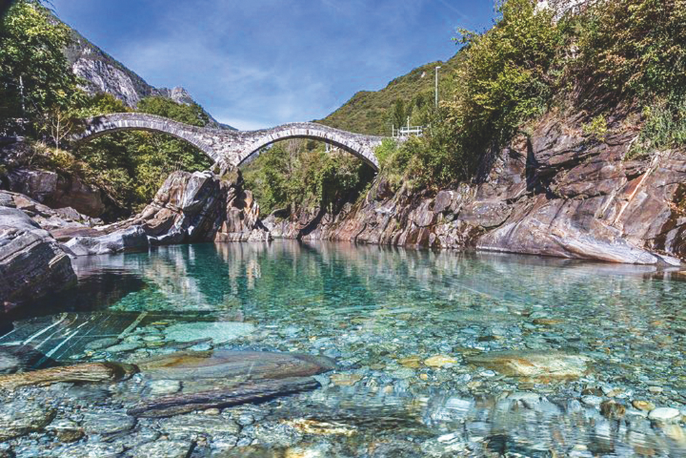 Photo of the river Verzasca bridge