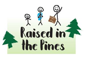 logo for raised in the pines