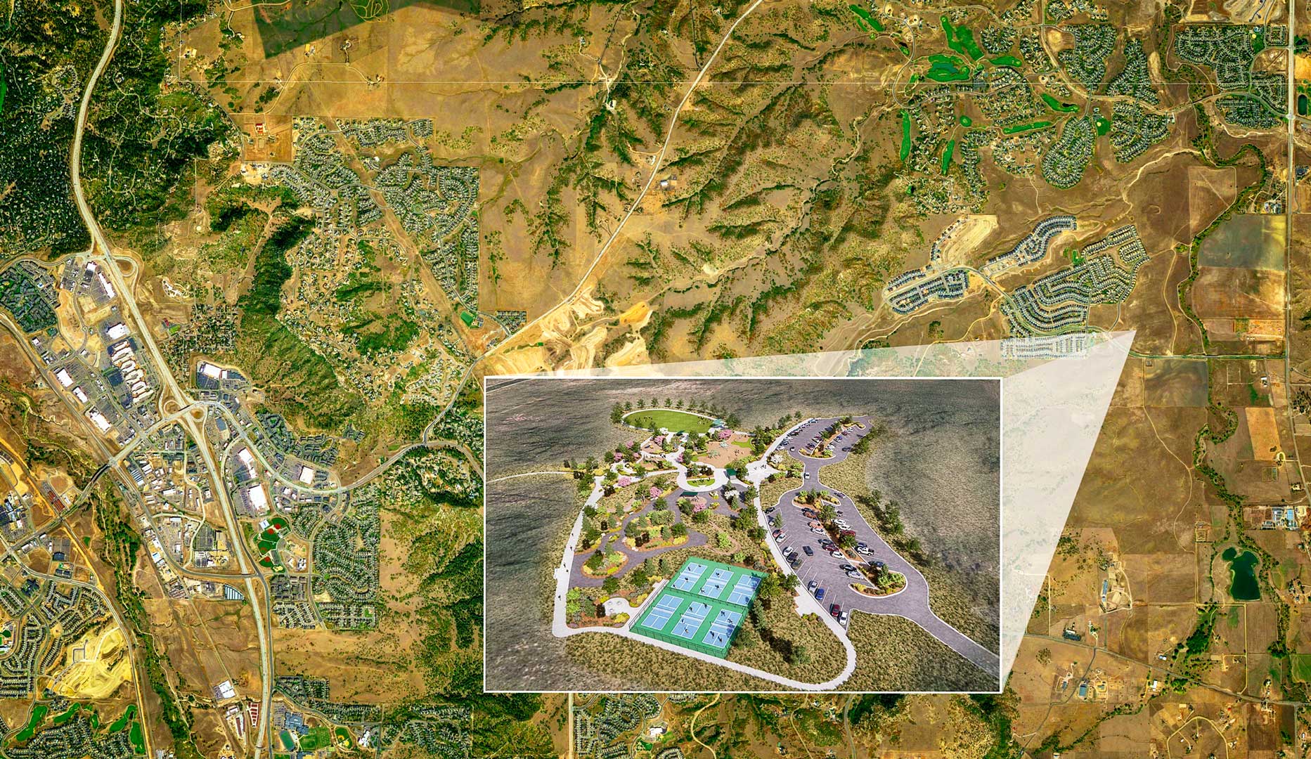 Rendering of the new Cobblestone Ranch Park in Castle Rock