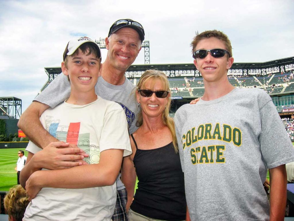 Photo of the Dempsey family at Coors Field
