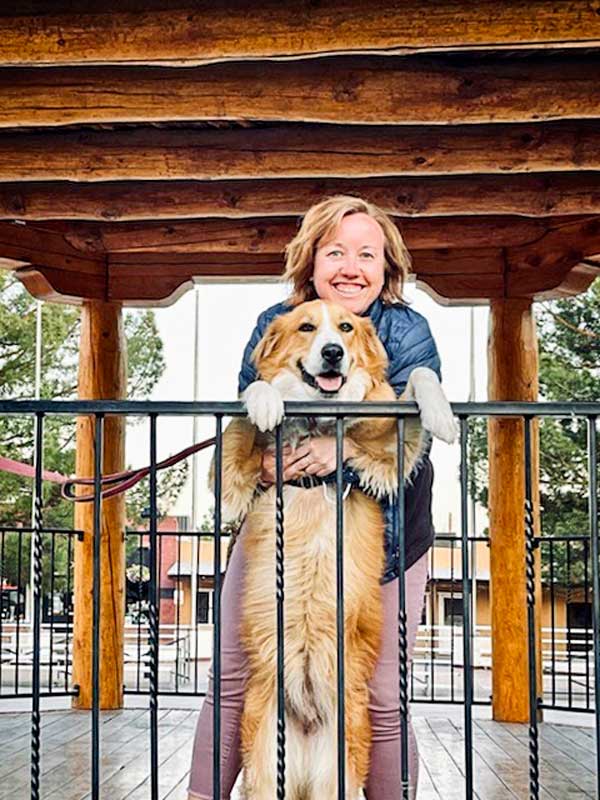 Photo of Morgan Hengsteler and her dog, Gabi.