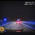 photo of cops view of kids car surfing