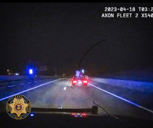 photo of cops view of kids car surfing