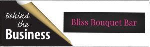 logo behind the business bliss bouquet bar