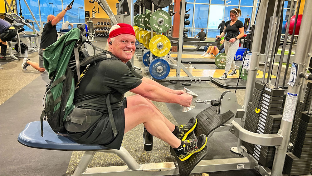 man working out in gym