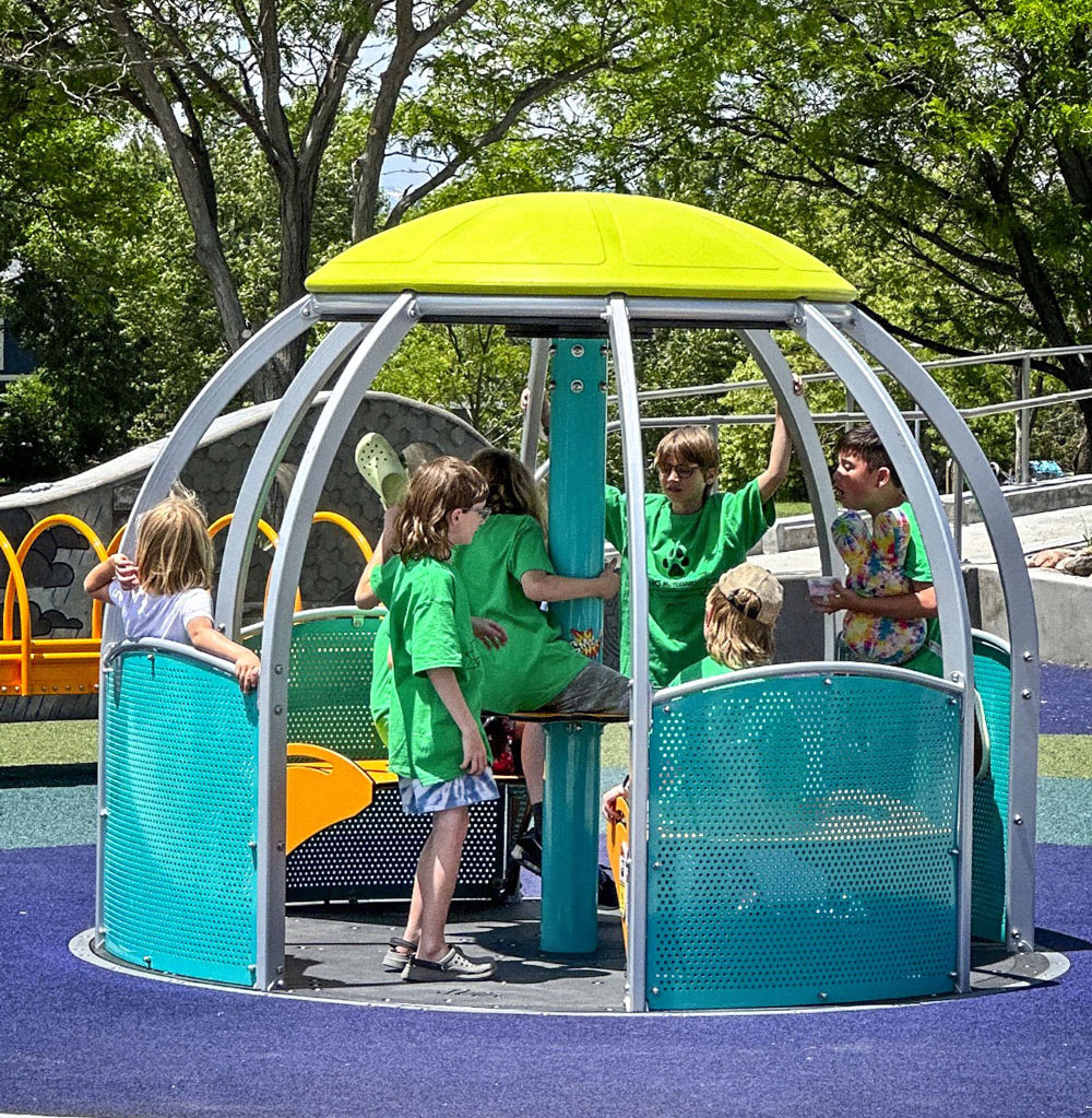 kids playing on a playground