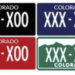 4 license plates in colors