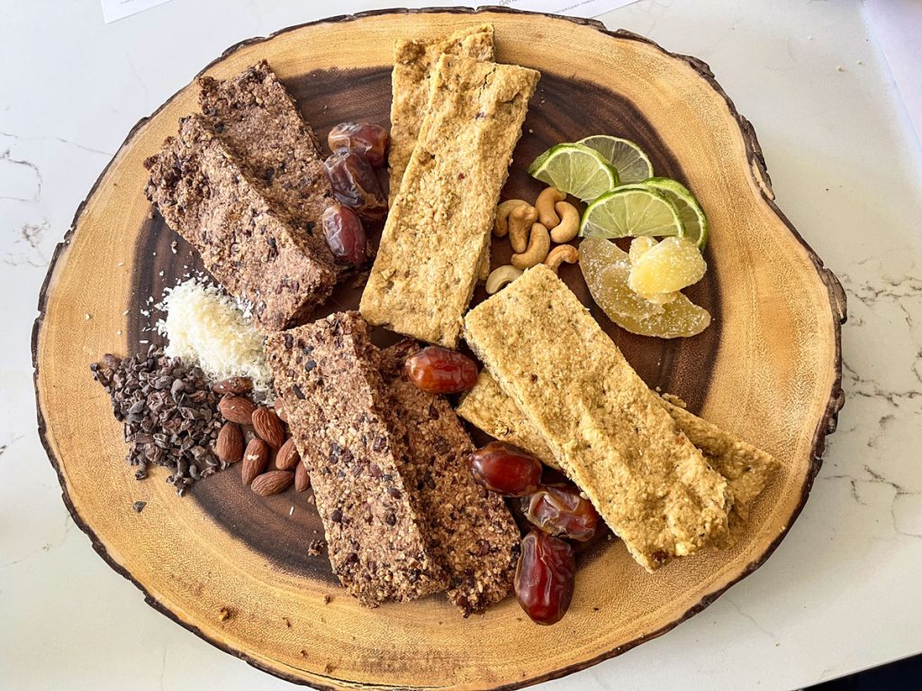 photo of energy bars on tray