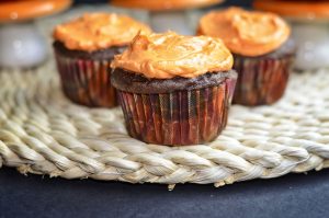 cupcakes with orange frosting