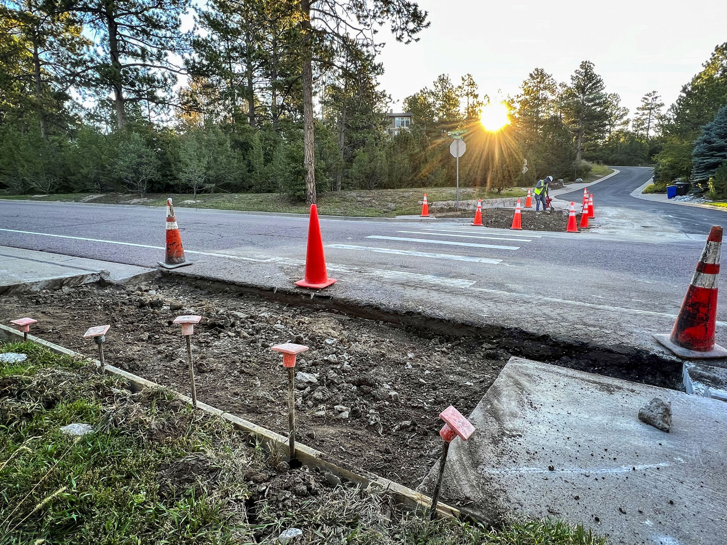 road with cones
