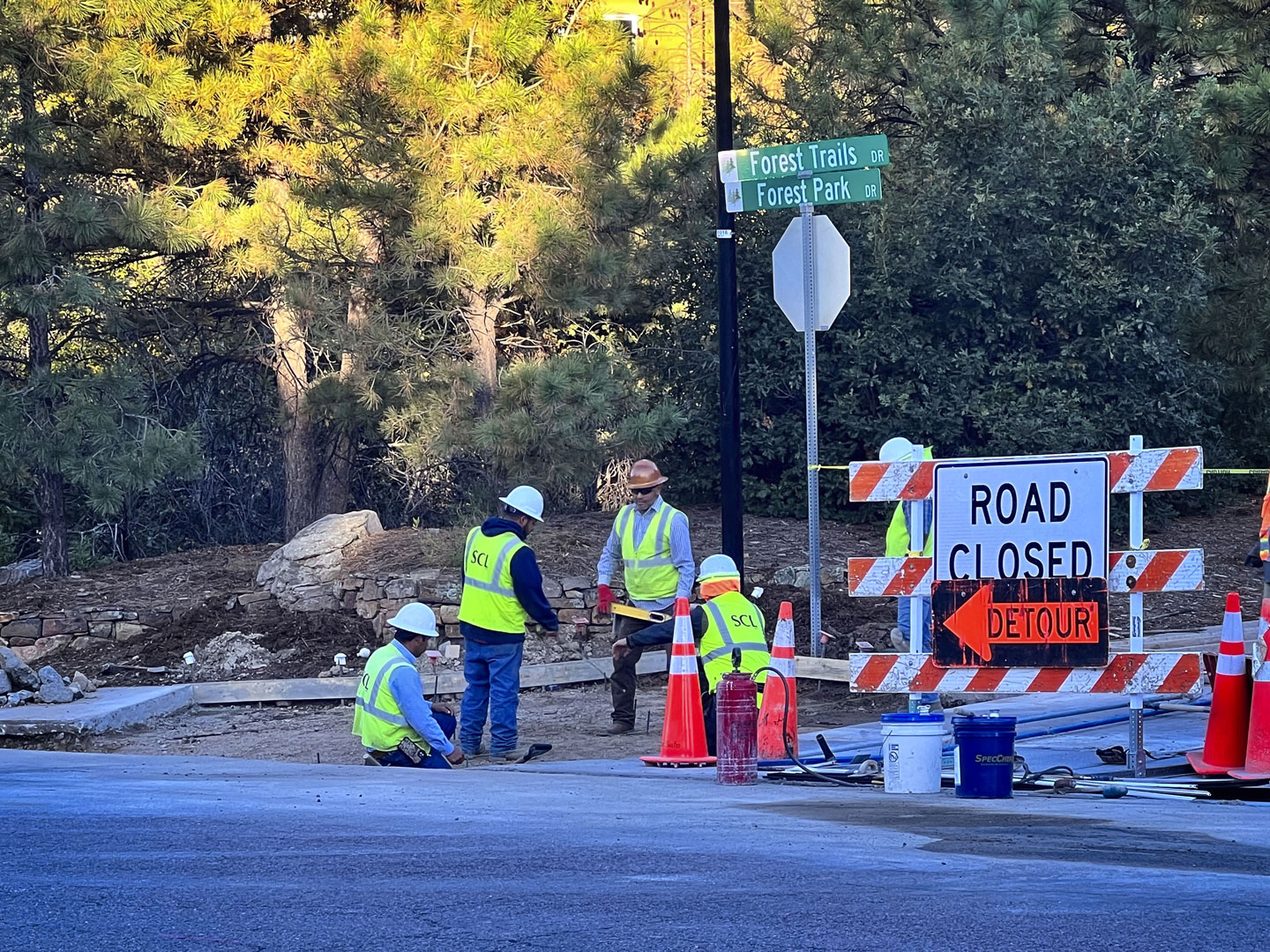 workers in street