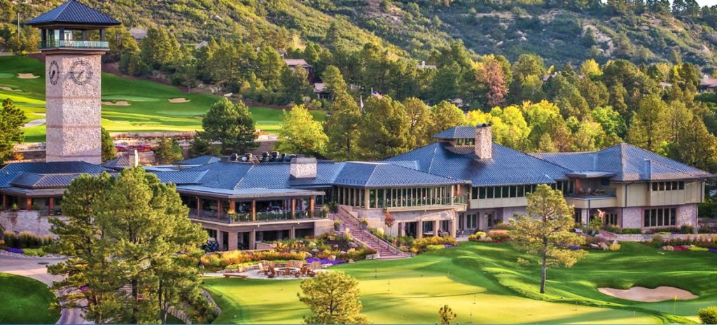 view of golf club building