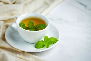 leaves in tea cup