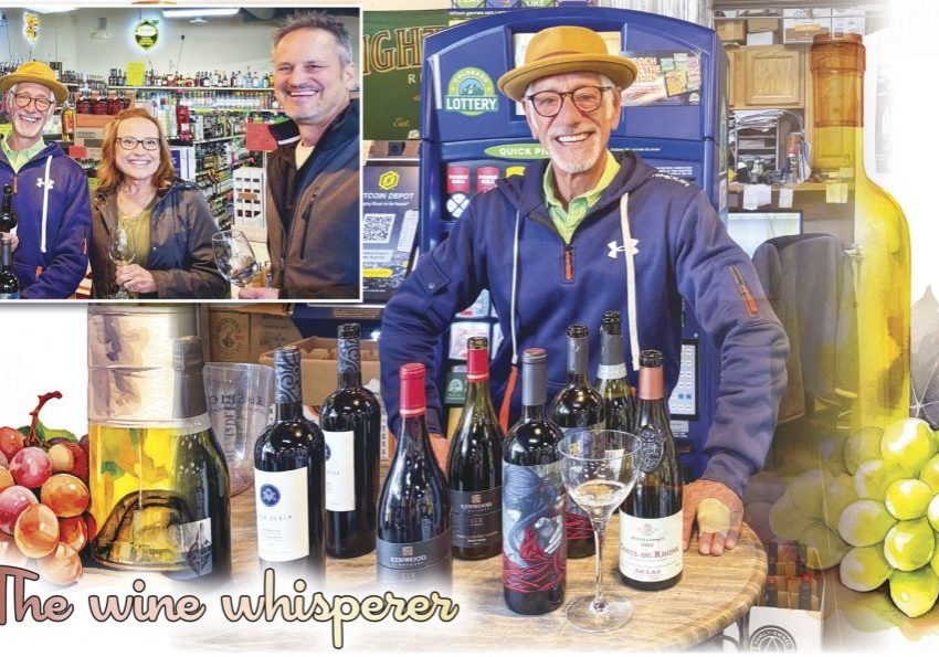 Family man, The Canyons resident and wine connoisseur Mark Rizzuto knows everything there is to know about wine. Beginning his career in advertising, Mark was a seller of wine on the east coast for almost two decades and moved with his wife to Colorado 11 years ago. (Inset) The Retreat residents Anthonette and David Klinkerman are tasting a red blend at Castle Pines North Wine & Spirits.