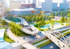 A rendering of Wynkoop Crossing, a proposed bridge over Speer Boulevard.