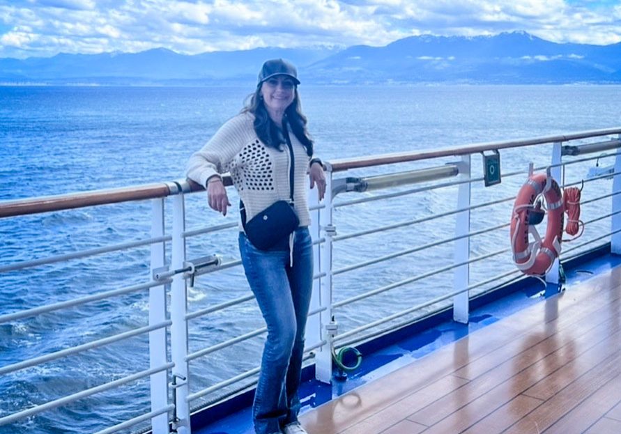Michelle Kazin on an Alaskan cruise in June 2024. Michelle’s love of travel compelled her to become a travel agent.