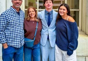 The Jaeger Family photo was taken in April before Charlie attended prom. From left to right: Paul, Michelle, Charlie and Addie.