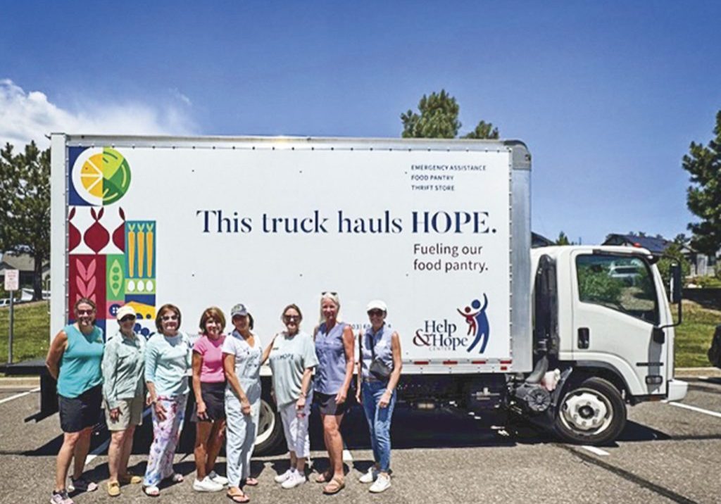 Last year’s drive: Members of the Village of Castle Pines Garden Club  collected more than 3,000 items for Help & Hope Center.