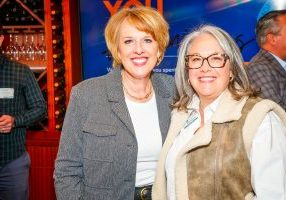 New Chairwoman Sarah Phillips (left) with outgoing Chairwoman Julie Kessler at the Castle Pines Chamber of Commerce annual luncheon in January. 