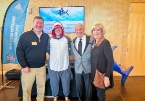 Bret Duston (Chamber Board Chair), Kyle Asperger, Jeff Keener (Chamber President & CEO) and Kathy Turley at The TANK at the Lone Tree Arts Center on May 6.