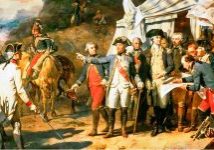 The 1836 oil painting Siege of Yorktown attributed to Henry LeGrand, after Louis-Charles-Auguste Couder.
