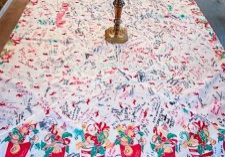The Christmas tablecloth is a tradition that started with Shara’s grandmother. The family has been signing and dating the tablecloth as they enjoyed their holiday meals since 1957. 