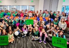 Girl Scout Unit 652 includes girls from Castle Pines to Larkspur and Sedalia to Franktown. On April 26, they visited with Bin Blessed to learn about their beneficiary, There With Care, and also decorated grocery delivery bags and prepared activity bags. 