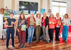 Local artists and hobbyists who took part in the arts and craft show (from left to right): Rowan O’Connor, Jan Burke, Elizabeth Metz, Suzanne Awner, Mary Vielhauer, Jami Arthur, Nefeli Schneider and Becky Mercadante.