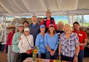 After working on the Memorial Garden at Cherokee Ranch & Castle, Garden Club members gathered for brunch on the terrace.