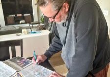 Hidden Pointe resident Geoff Wheeler works The Connection’s crossword puzzle every month. 