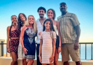 The Jones family on vacation in Cabo, Mexico July 2025, from left to right: Avery, Amaya, Valerie, Braxton, Ciara, Greg, (front) Harper.